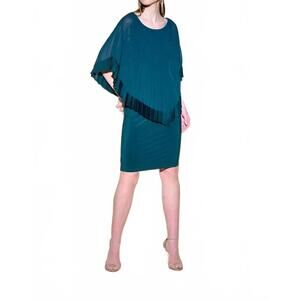 NEW JOSEPH RIBKOFF knee-length pleated sheath dress in alpine green